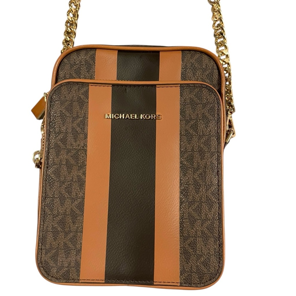 NWOT Michael Kors Jet Set Striped Crossbody - Picture 5 of 14